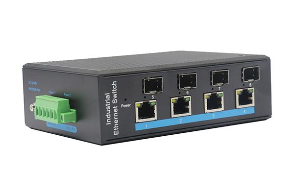 百兆4光4电工业级以太网交换机